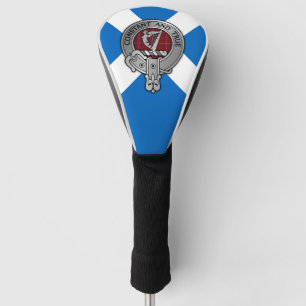 Clan Rose Crest & Tartan on Saltire Golf Head Cover