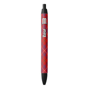 Clan Rose Tartan Black Ink Pen