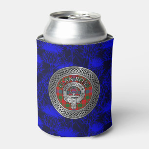Clan Ross Crest & Tartan Knot Can Cooler
