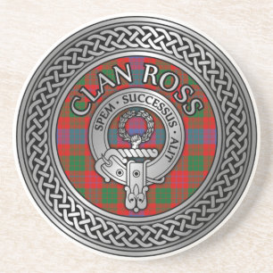 Clan Ross Crest & Tartan Knot Coaster