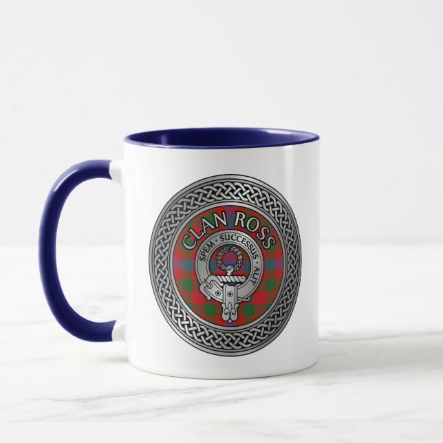Clan Ross Crest & Tartan Knot Mug (Left)