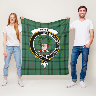 Clan Ross Hunting Ancient Tartan Plaid Fleece Blanket