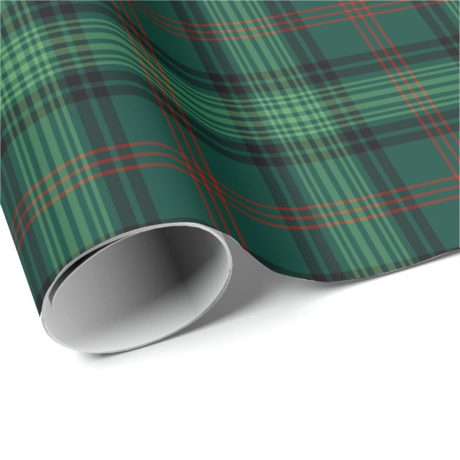 Clan Ross Hunting Tartan Green Plaid Wrapping Paper (Roll Corner)