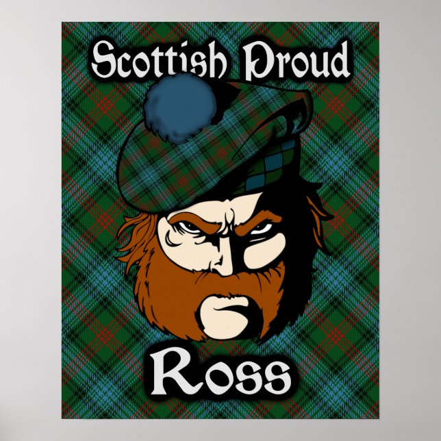 Clan Ross Scottish Tartan Poster (Front)