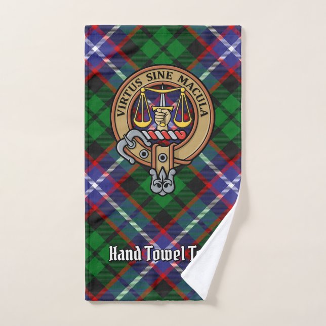 Clan Russell Crest over Tartan Bath Towel Set (Hand Towel)
