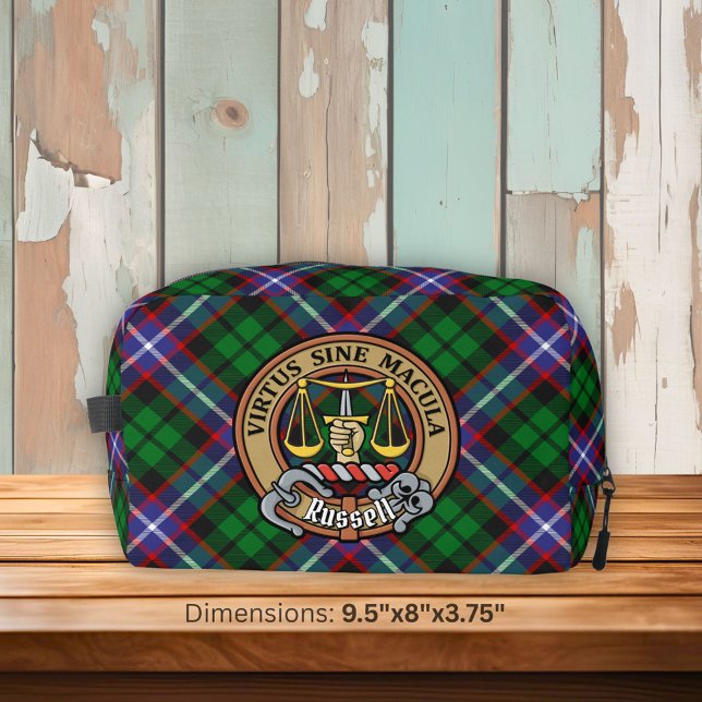 Clan Russell Crest over Tartan Dopp Kit (Creator Uploaded)