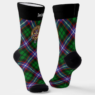 Clan Russell Crest over Tartan Socks