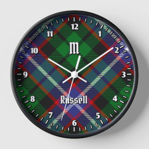 Clan Russell Tartan Clock