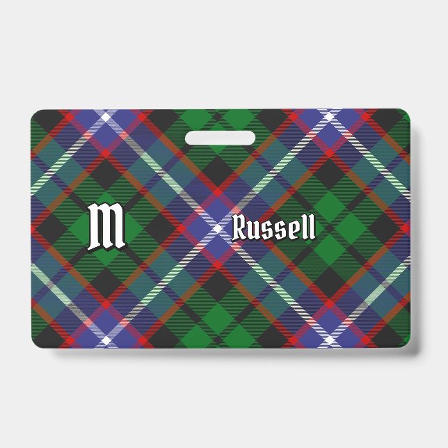 Clan Russell Tartan ID Badge (Front)