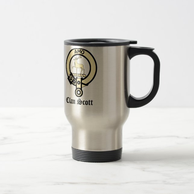 Clan Scott Crest Badge Travel Mug (Right)