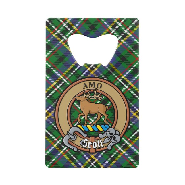 Clan Scott Crest over Green Tartan (Front)