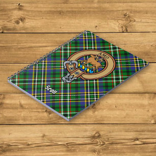 Clan Scott Crest over Green Tartan Notebook
