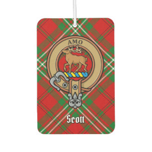 Clan Scott Crest over Red Tartan Air Freshener