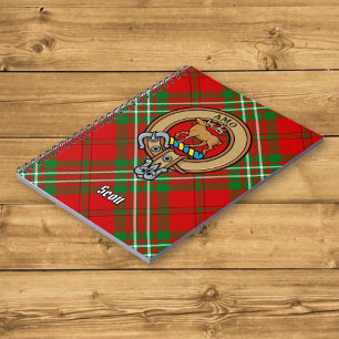 Clan Scott Crest over Red Tartan Notebook