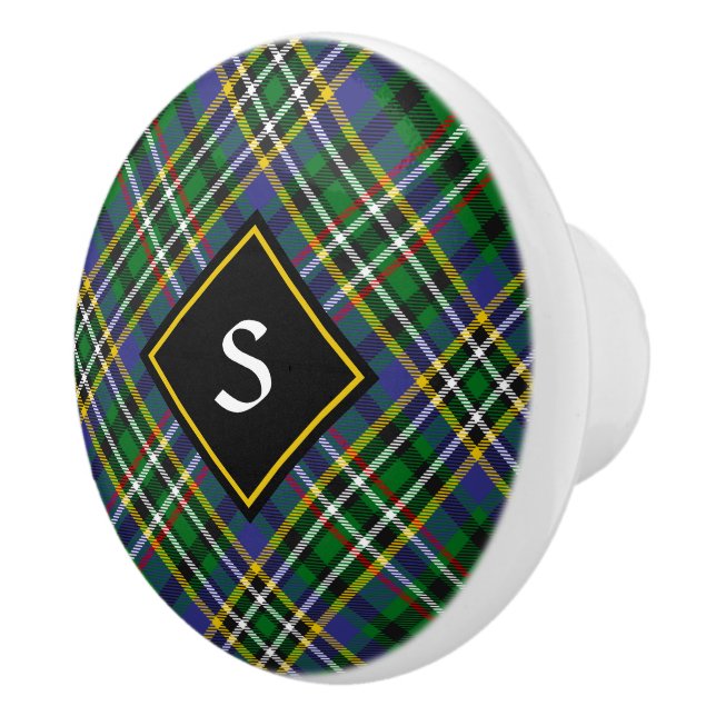 Clan Scott Green Tartan Ceramic Knob (Right)