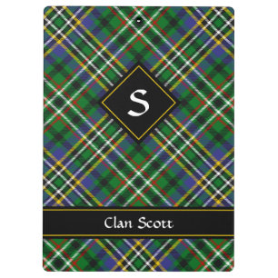 Clan Scott Green Tartan Clipboard