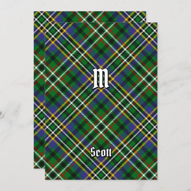Clan Scott Green Tartan Invitation (Front/Back)