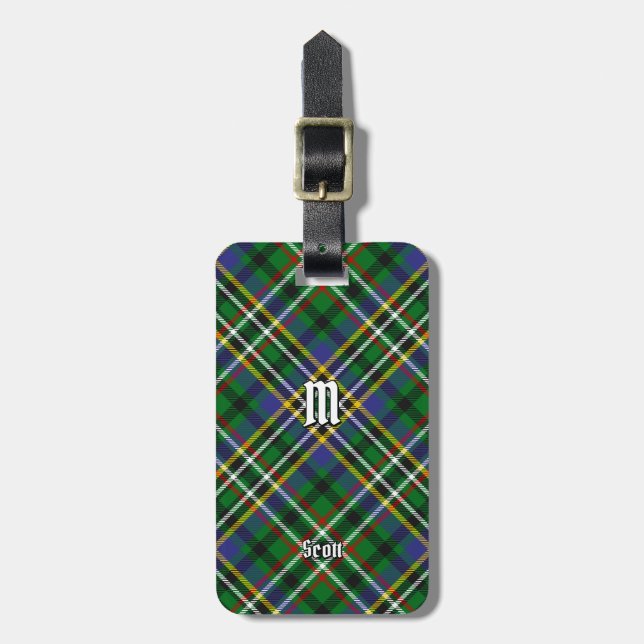 Clan Scott Green Tartan Luggage Tag (Front Vertical)