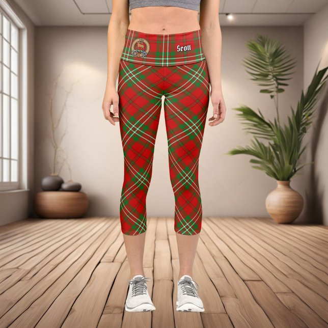 Clan Scott Red Tartan Capri Leggings (Creator Uploaded)