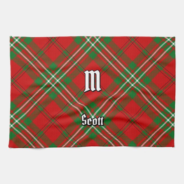 Clan Scott Red Tartan Kitchen Towel (Horizontal)