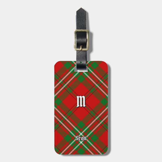 Clan Scott Red Tartan Luggage Tag (Front Vertical)