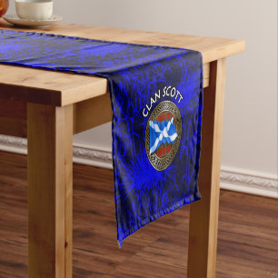 Clan Scott Tartan Knot & Flag Short Table Runner