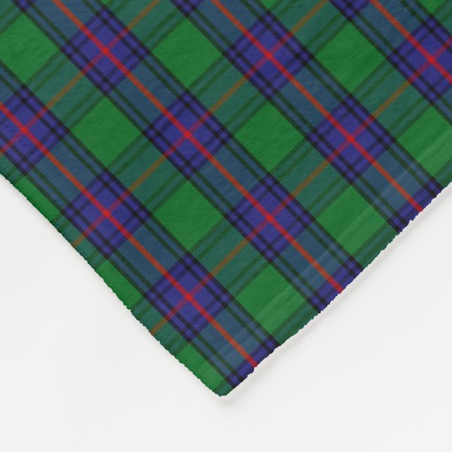Clan Shaw Tartan Fleece Blanket (Corner)