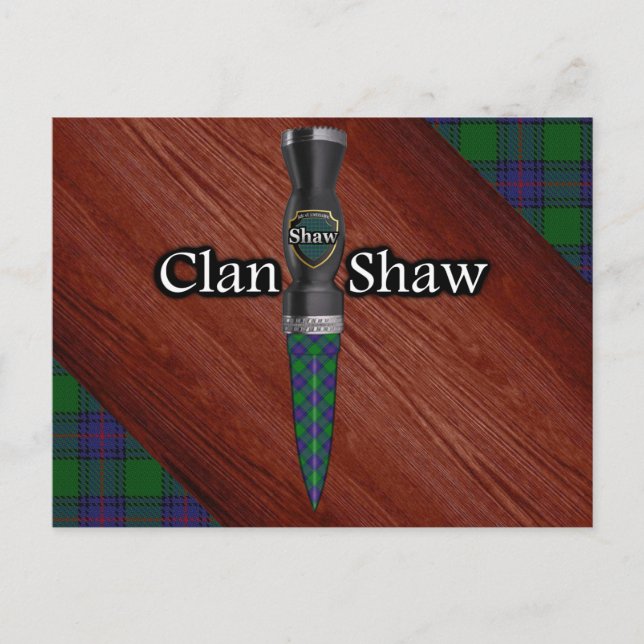 Clan Shaw Tartan Sgian Dubh Blade Postcard (Front)