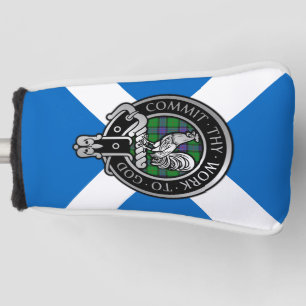 Clan Sinclair Crest & Hunting Tartan on Saltire Go Golf Head Cover