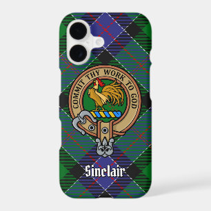 Clan Sinclair Crest over Hunting Tartan