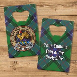 Clan Sinclair Crest over Hunting Tartan