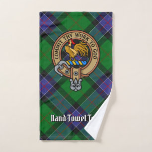 Clan Sinclair Crest over Hunting Tartan Bath Towel Set