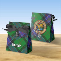 Clan Sinclair Crest over Hunting Tartan