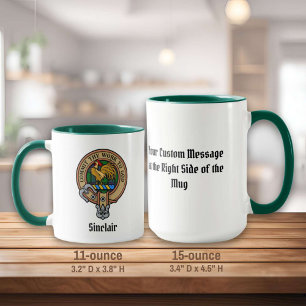 Clan Sinclair Crest over Hunting Tartan Mug