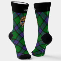 Clan Sinclair Crest over Hunting Tartan