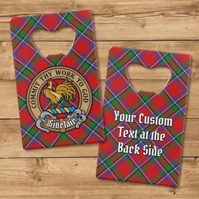 Clan Sinclair Crest over Red Tartan (Creator Uploaded)
