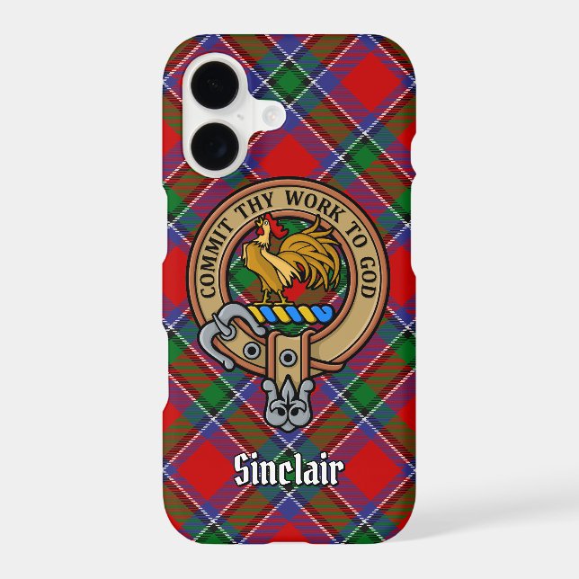 Clan Sinclair Crest over Tartan (Back)