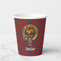 Clan Sinclair Crest over Tartan