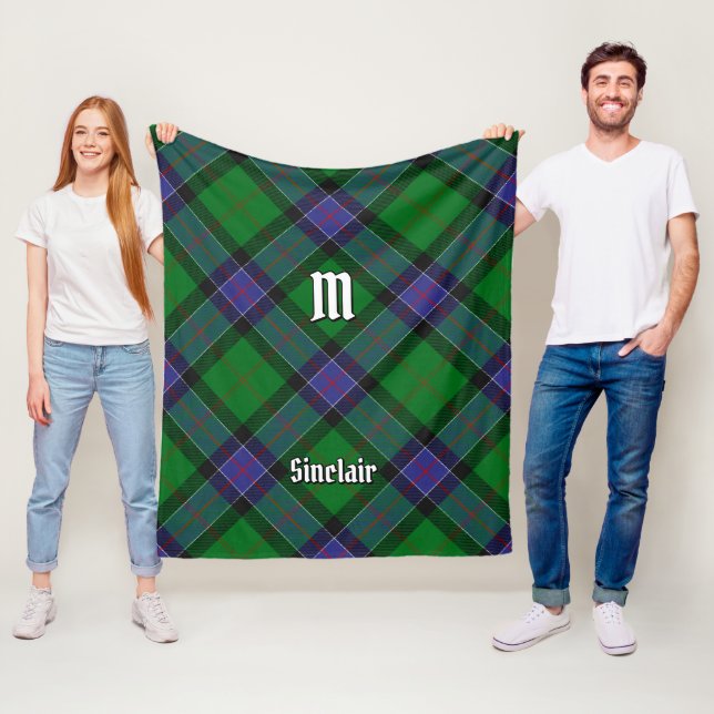 Clan Sinclair Hunting Tartan Fleece Blanket (In Situ)