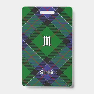 Clan Sinclair Hunting Tartan ID Badge