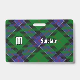 Clan Sinclair Hunting Tartan ID Badge