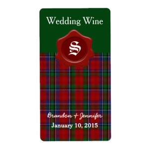 Clan Sinclair Plaid Wedding Mini Wine Labels