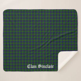 Clan Sinclair Tartan Customisable Sherpa Blanket