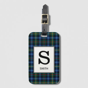 Clan Smith Tartan Monogrammed Luggage Tag