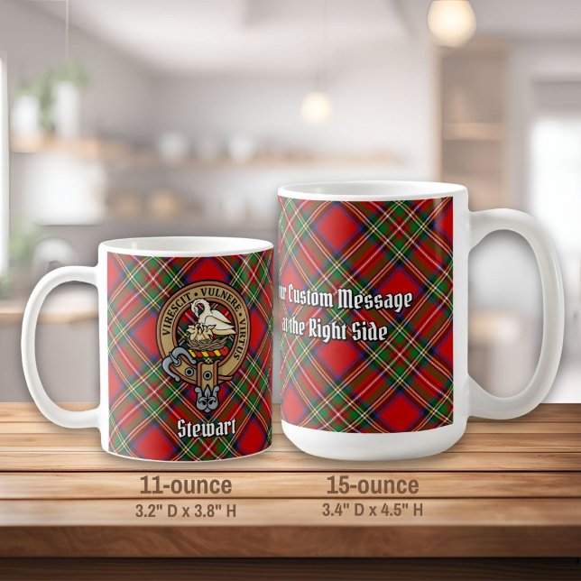 Clan Stewart Crest over Royal Tartan Coffee Mug (Creator Uploaded)