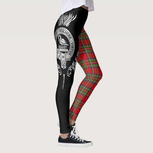 Clan Stewart Crest & Tartan Leggings (Right)