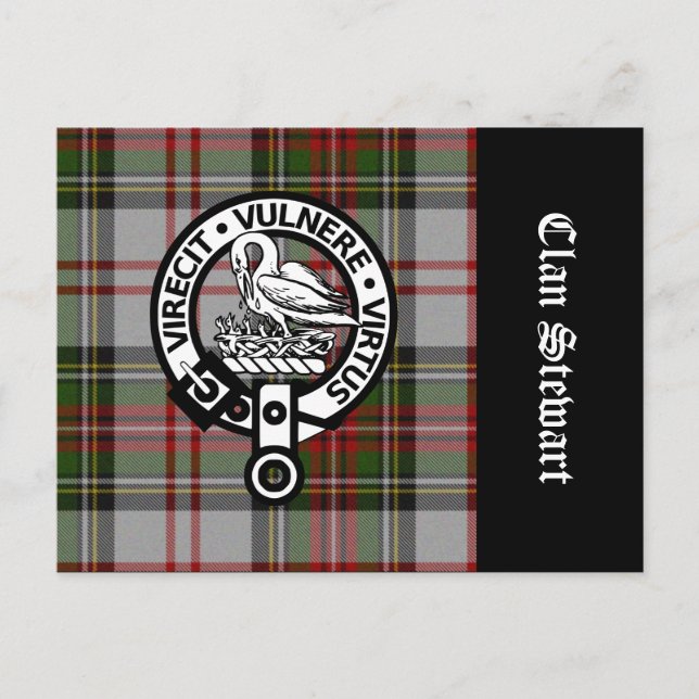 Clan Stewart Crest & Tartan Postcard (Front)