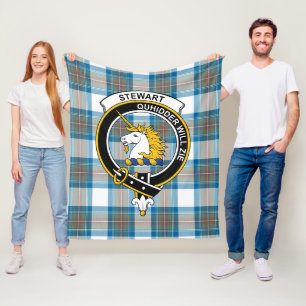 Clan Stewart Muted Blue (of Appin) Tartan Plaid Fleece Blanket