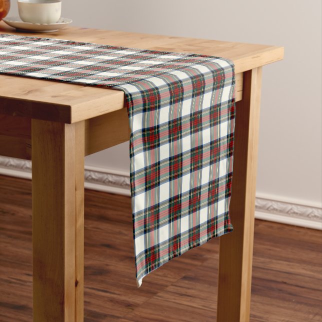 Clan Stewart Scottish Dress Tartan Short Table Runner (In Situ)