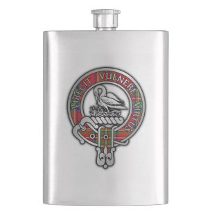 Clan Stewart   Stuart Crest & Tartan Flask